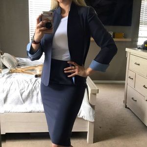 Modern Sleek Kasper Charcoal Skirt Suit